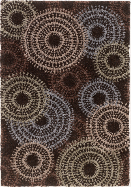 SPARKLE Brown Multi 5' x 8' Shag Rug