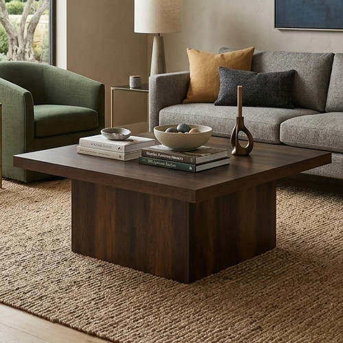 LUCILLE Dark Pine 36" x 36" Coffee Table