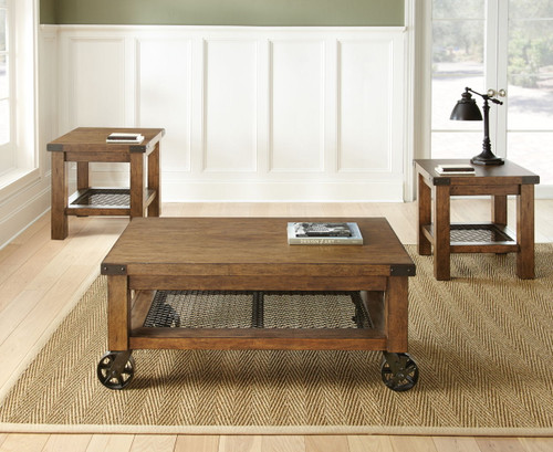 Hailee - 3 Piece Table Set - Brown