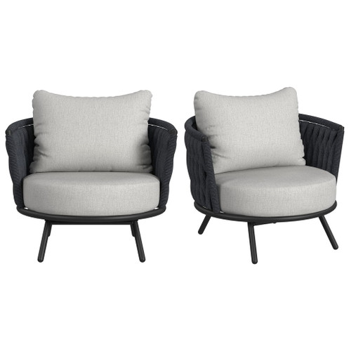 Bali - Chairs With Olefin (Set of 2) - Dark Gray