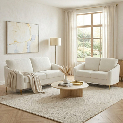 WISPERA White Sofa & Loveseat