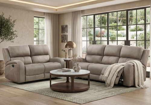 HELIOS Light Brown Reclining Sofa & Loveseat