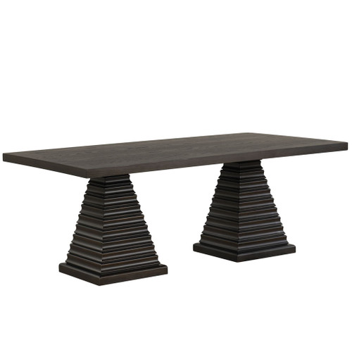 Plateau - 78" Rectangle Dining Table - Top & Base - Dark Brown