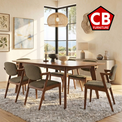 SAZAN Brown 7 Piece Dining Set