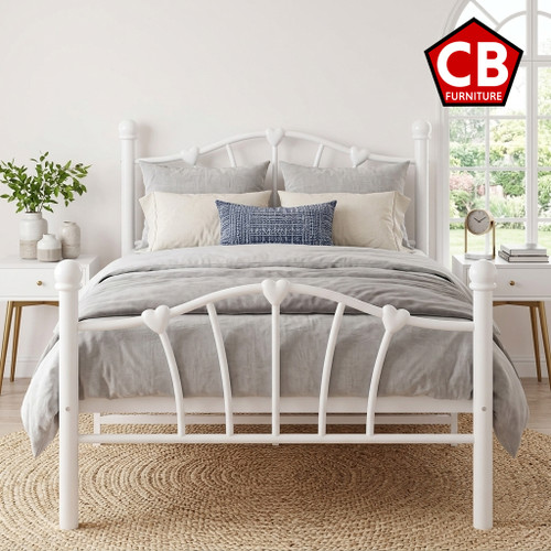 BELINDA White 39" Height Platform Bed