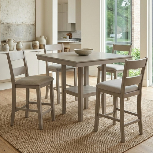 ATIKA GREIGE 5 Piece Counter Height Set