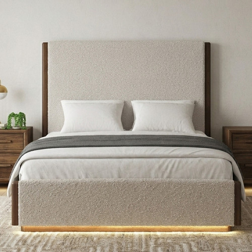 BERKLEY Boucle 60" Height Bed with LED Footboard