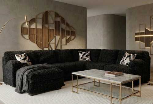 ELMPINE Black 133" x 87" Oversized Sectional