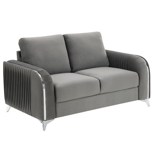 Wenona - Loveseat - Gray Velvet