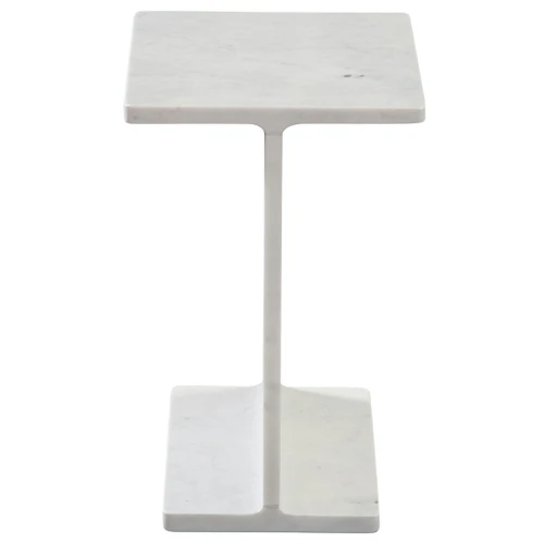Irma - Marble End Table - I-Beam White