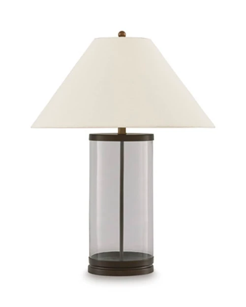 Junrow - Glass Table Lamp - Clear / Brown