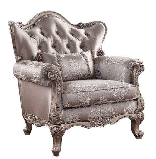 Jayceon - Chair With Pillow - Fabric & Champagne