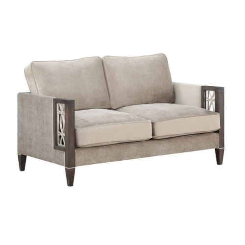 Peregrine - Loveseat - Velvet & Walnut