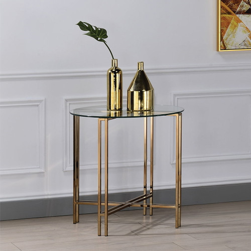 Veises - End Table - Champagne