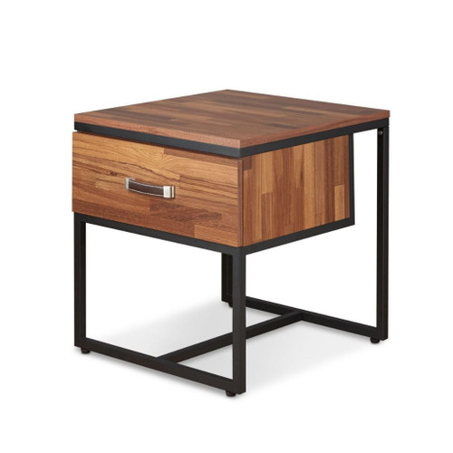 Sara - I - End Table - Walnut & Sandy Black