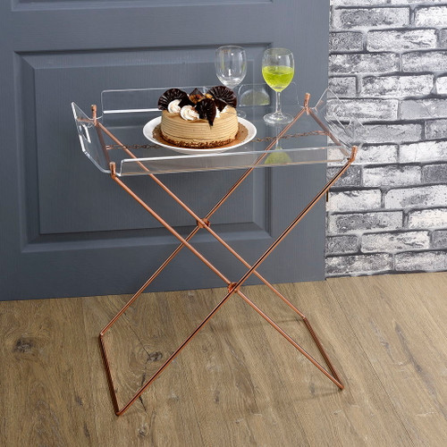 Cercie - Tray Table - Clear Acrylic & Copper