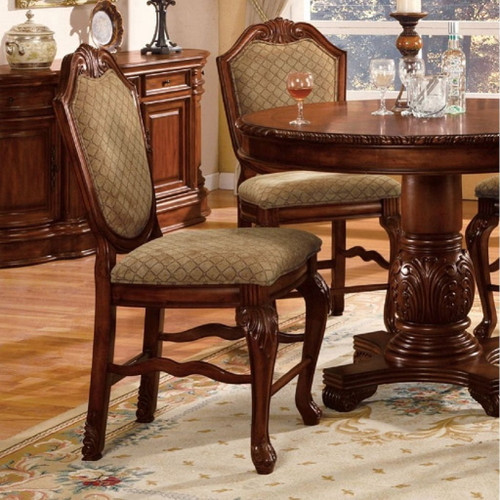 Chateau De Ville - Counter Height Chair Set of 2) - Fabric & Cherry