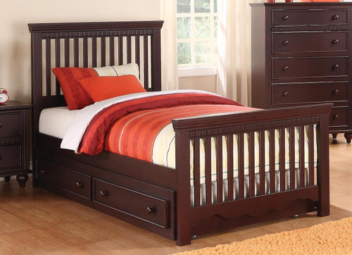 Timmy Twin Cappuccino Bed W/Trundle