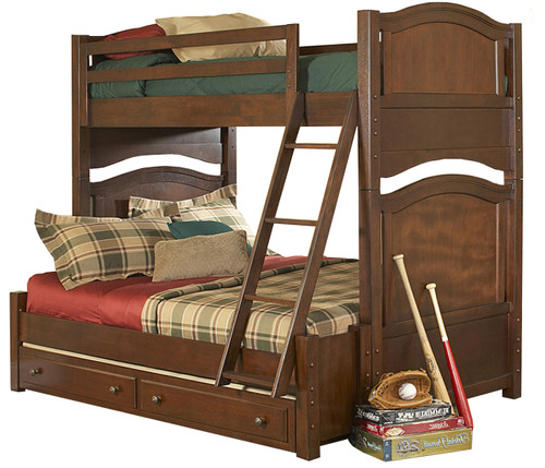 Billie Warm Brown Cherry T/F Bunkbed With Underneath Trundle