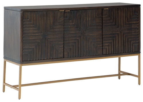 Elinmore - Accent Cabinet - Brown / Gold Finish