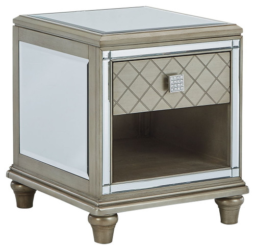 Chevanna - Rectangular End Table - Platinum