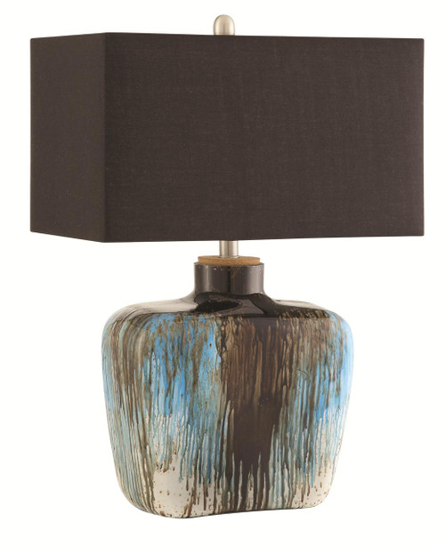 Cyprus Antique Silver/Blue Tones Table Lamp