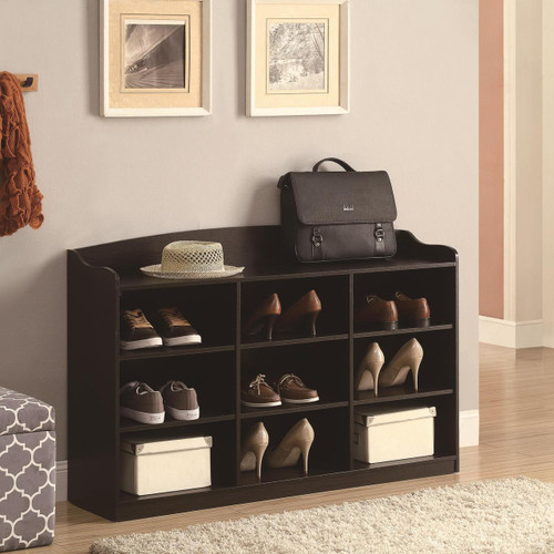 Gillian Cappacino 9 Storage Shoe Storage With Top Rail