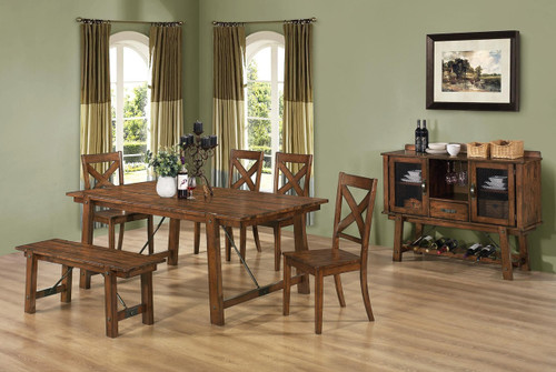 Matteo Rustic Pecan 6pc Dining Set Cb Furniture