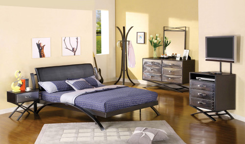 Caius Black Metal Platform Bed