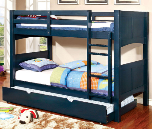 Palette Blue Twin over Twin Trundle Bunk Bed