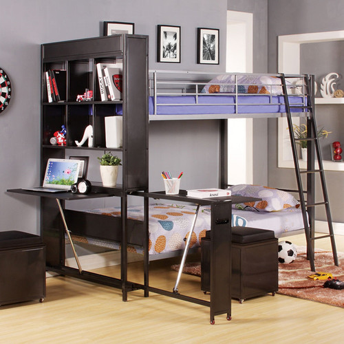 Enchanted Black Workstation Bunk Bed