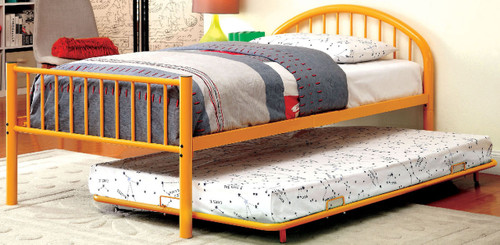 Riley Orange Metal Bed W/Trundle