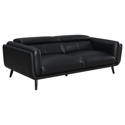 Shania - Track Arms Sofa With Tapered Legs - Black