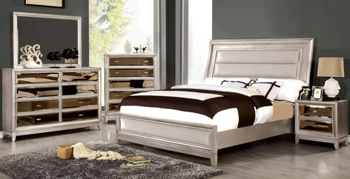 LANAI Champagne & Gold Mirror Bedroom Set