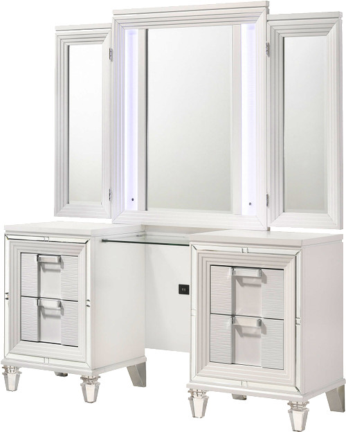 LEACREST White 63" Wide Vanity with LED's