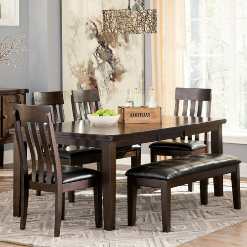 NELA Dark Brown 6 Piece Dining Set with Bench