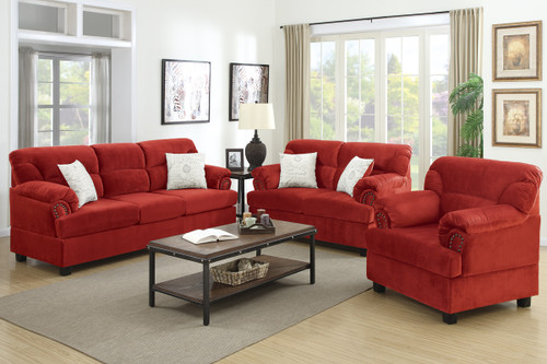 KERIAN Red 3PC Living Room Set