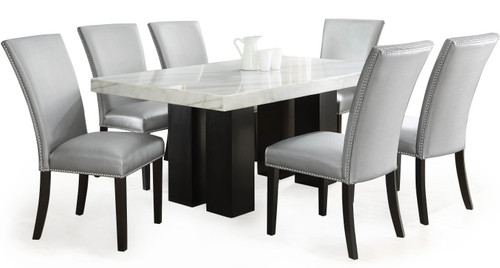 NUBIA Silver 7 Piece Dining Height Set