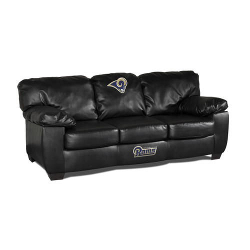 Los Angeles Rams Black Leather Sofa Cb Furniture
