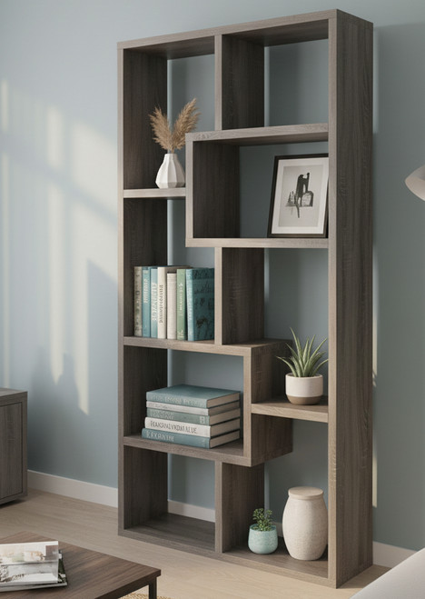 COLMER Dark Gray 35" x 71" Bookcase (RTA)