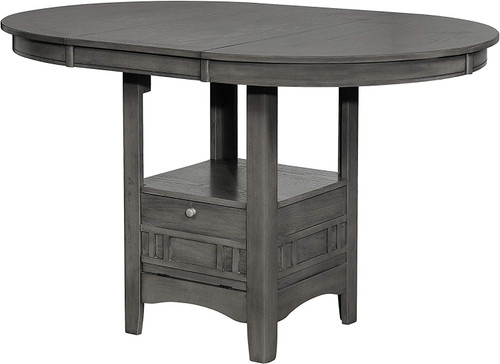 KILEEN Gray 60" Wide Storage Counter Table with Extension