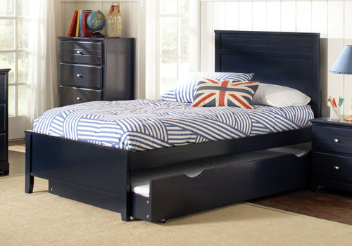 Aldo Blue Platform Bed with Trundle