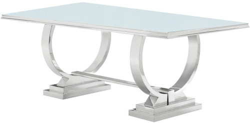 PERELLI White & Chrome 94" Dining Table