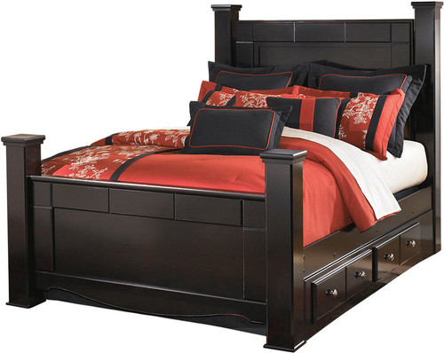 DOMINIC Black Bed with Storage