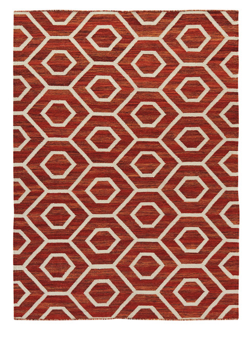 Flatweave Burnt Orange 5' x 8' Rug