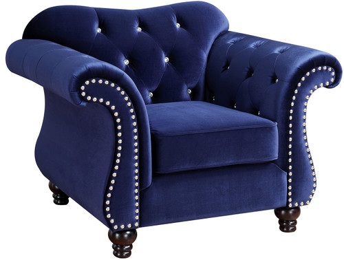 YULIETTE Blue 47" Wide Arm Chair