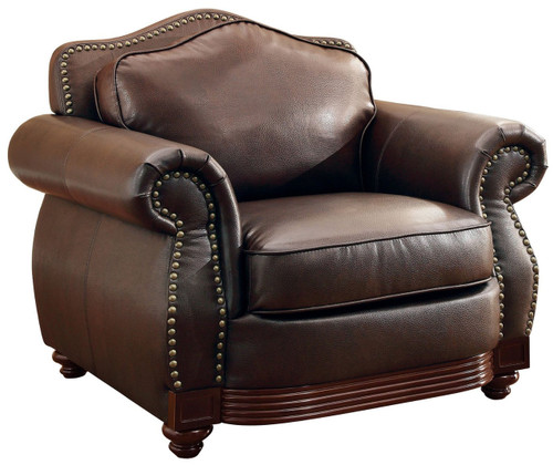Butch Brown Bonded Leather Arm Chair