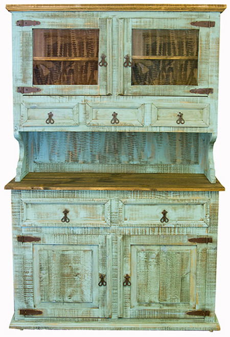 PROVENCIA Turquoise Rustic China Cabinet