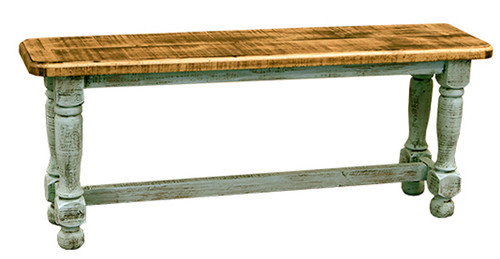 Provencia Turquoise Rustic Dining Bench