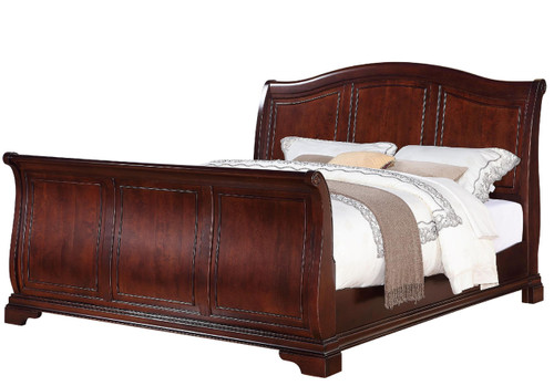 SELENA Dark Cherry Sleigh Bed